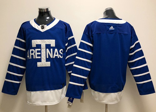 Adidas Maple Leafs Blank Blue Authentic 1918 Arenas Throwback Stitched NHL Jersey